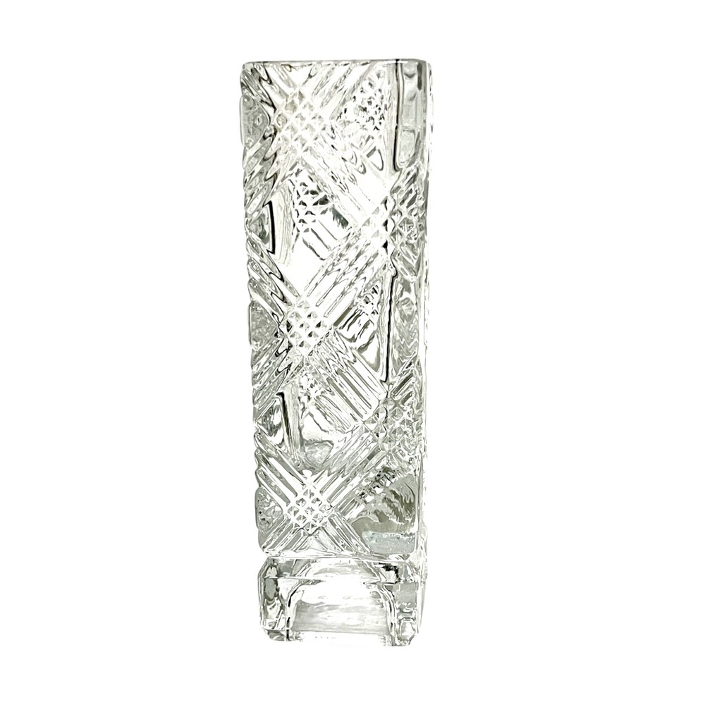 Vintage 1980 Avon Fostoria Square Crystal Bud Vase